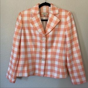 Vintage Amanda Smith Suits Pink & Orange Plaid Blazer